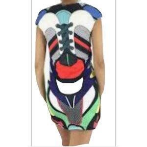 Blueman Rio Lifestyle Dress Shoe String Dress BODYCON Sz M Boho Multicolored